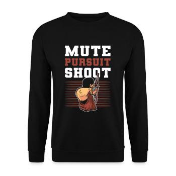 Mute Pursuit Shoot Archery Archer - Unisex Sweatshirt - black - Front - Alina (178cm) & Michal (187cm)