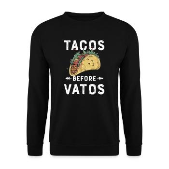 Taco Mexican Food Mexique Tortilla Burrito - Sweat-shirt Unisexe - noir - Devant - Alina (178cm) & Michal (187cm)