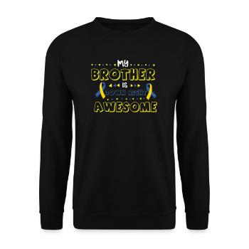 Syndrome de Down Brother I Ruban Jaune Bleu T21 - Sweat-shirt Unisexe - noir - Devant - Alina (178cm) & Michal (187cm)
