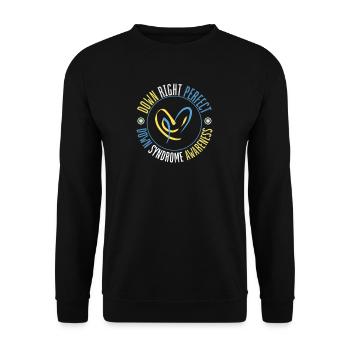 Sensibilisation au syndrome de Down I Ruban jaune bleu T21 - Sweat-shirt Unisexe - noir - Devant - Alina (178cm) & Michal (187cm)