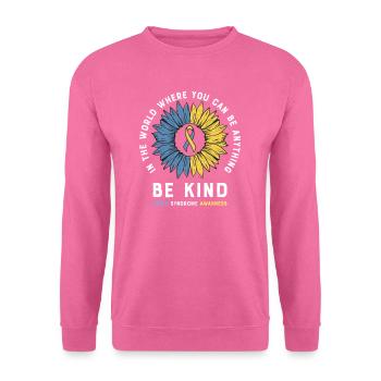 Sensibilisation au syndrome de Down I Ruban jaune bleu T21 - Sweat-shirt Unisexe - rose - Devant