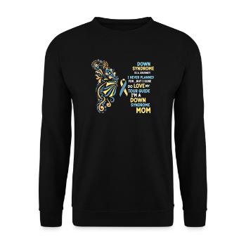 Sensibilisation au syndrome de Down I Ruban jaune bleu T21 - Sweat-shirt Unisexe - noir - Devant - Alina (178cm) & Michal (187cm)
