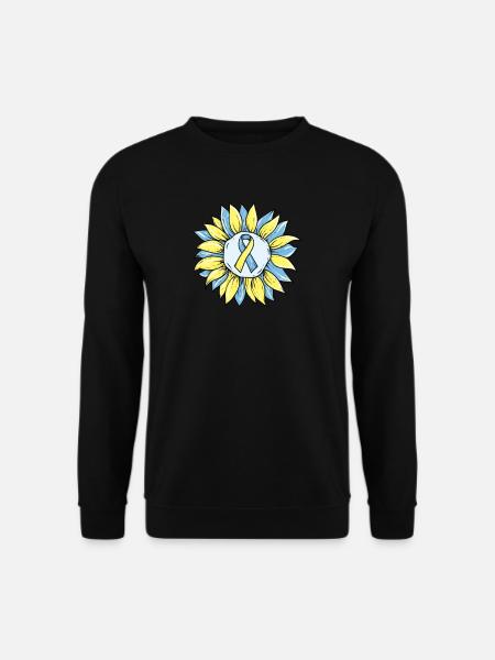 Down Syndrome Awareness I Blue Yellow Ribbon T21 - Unisex Sweatshirt - black