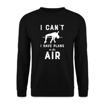 Pole vault High jump Athletics Decathlon - Unisex Sweatshirt - black - Front - Alina (178cm) & Michal (187cm)