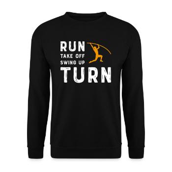 Pole vault High jump Athletics Decathlon - Unisex Sweatshirt - black - Front - Alina (178cm) & Michal (187cm)
