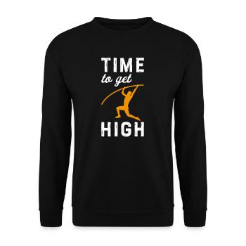 Pole vault High jump Athletics Decathlon - Unisex Sweatshirt - black - Front - Alina (178cm) & Michal (187cm)
