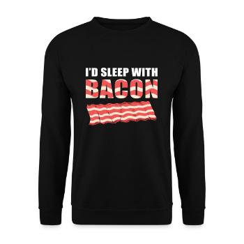 I'd Sleep With Bacon Pig Ham Meat BBQ Bacon and - Unisex Sweatshirt - black - Front - Alina (178cm) & Michal (187cm)