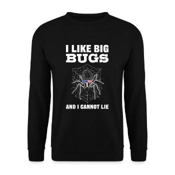 I Like Big Bugs and I Cannot Lie Tarantula - Unisex Pullover - Schwarz - Vorne - Alina (178cm) & Michal (187cm)