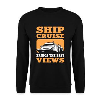 Croisière en bateau apporte les meilleures vues de croisière - Sweat-shirt Unisexe - noir - Devant - Alina (178cm) & Michal (187cm)