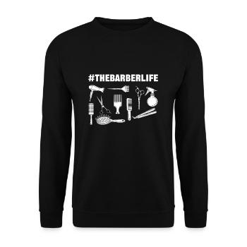 #TheBarberLife Coiffeur Coiffeur - Sweat-shirt Unisexe - noir - Devant - Alina (178cm) & Michal (187cm)