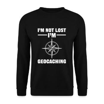 I'm Not Lost I'm Geocaching Geocacher - Unisex Pullover - Schwarz - Vorne - Alina (178cm) & Michal (187cm)