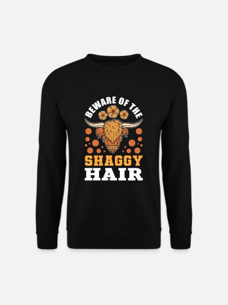 Beware Of The Shaggy Hair Highland Cattle Cow - Unisex Sweatshirt - black