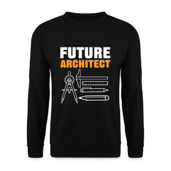 Future Architect Architecture Student - Unisex Sweatshirt - black - Front - Alina (178cm) & Michal (187cm)