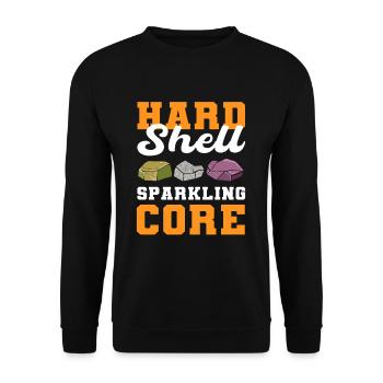 Hard Shell Sparkling Core Mineral Collecting - Unisex Pullover - Schwarz - Vorne - Alina (178cm) & Michal (187cm)