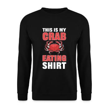 This Is My Crab Eating Shirt Seafood Lobster - Unisex Sweatshirt - black - Front - Alina (178cm) & Michal (187cm)