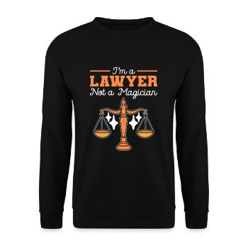 I’m a Lawyer Not a Magician Law Student Attorney - Unisex Sweatshirt - black - Front - Alina (178cm) & Michal (187cm)