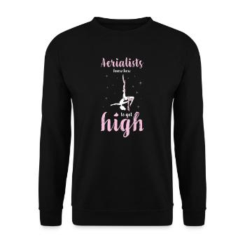 Aerial Silks I acrobatics dancer yoga design for - Unisex Sweatshirt - black - Front - Alina (178cm) & Michal (187cm)