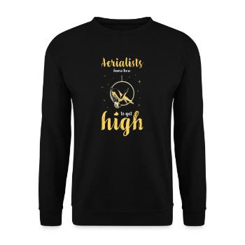 Aerial Silks I acrobatics dancer yoga design for - Unisex Sweatshirt - black - Front - Alina (178cm) & Michal (187cm)