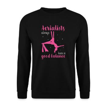 Aerial Silks I acrobatics dancer yoga design for - Unisex Sweatshirt - black - Front - Alina (178cm) & Michal (187cm)