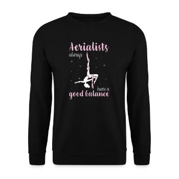 Aerial Silks I acrobatics dancer yoga design for - Unisex Sweatshirt - black - Front - Alina (178cm) & Michal (187cm)
