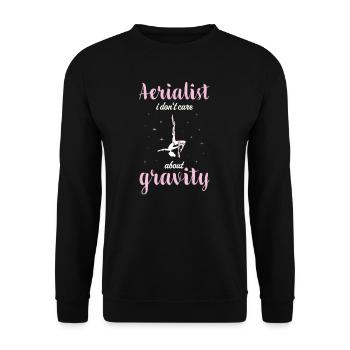 Aerial Silks I acrobatics dancer yoga design for - Unisex Sweatshirt - black - Front - Alina (178cm) & Michal (187cm)