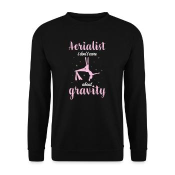 Aerial Silks I acrobatics dancer yoga design for - Unisex Sweatshirt - black - Front - Alina (178cm) & Michal (187cm)