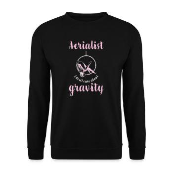 Aerial Silks I acrobatics dancer yoga design for - Unisex Sweatshirt - black - Front - Alina (178cm) & Michal (187cm)