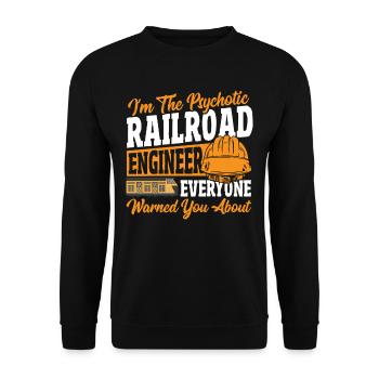 Railroad Engineer Train Engineering Locomotive - Unisex Sweatshirt - black - Front - Alina (178cm) & Michal (187cm)