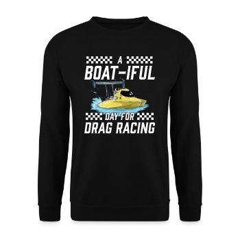 Drag Boat Racing I Drag Boat Driver Speedboat - Unisex Pullover - Schwarz - Vorne - Alina (178cm) & Michal (187cm)