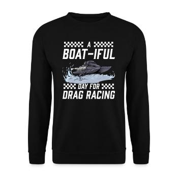 Drag Boat Racing I Drag Boat Driver Speedboat - Unisex Pullover - Schwarz - Vorne - Alina (178cm) & Michal (187cm)
