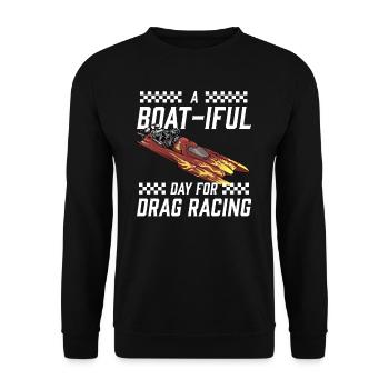 Drag Boat Racing I Drag Boat Driver Speedboat - Unisex Pullover - Schwarz - Vorne - Alina (178cm) & Michal (187cm)
