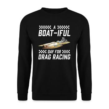 Drag Boat Racing I Drag Boat Driver Speedboat - Unisex Pullover - Schwarz - Vorne - Alina (178cm) & Michal (187cm)