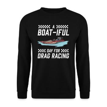 Drag Boat Racing I Drag Boat Driver Speedboat - Unisex Pullover - Schwarz - Vorne - Alina (178cm) & Michal (187cm)
