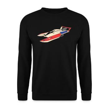 Drag Boat Racing I Drag Boat Driver Speedboat - Unisex Pullover - Schwarz - Vorne - Alina (178cm) & Michal (187cm)