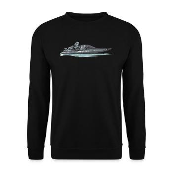 Drag Boat Racing I Drag Boat Driver Speedboat - Unisex Pullover - Schwarz - Vorne - Alina (178cm) & Michal (187cm)