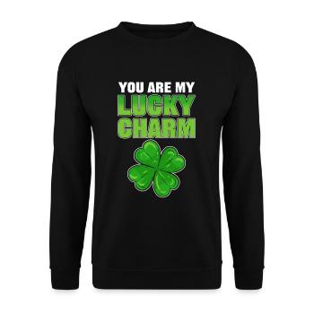 You Are My Lucky Charm St. Patrick's Day Shamrock - Unisex Sweatshirt - black - Front - Alina (178cm) & Michal (187cm)