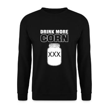 Drink More Corn Moonshine Alcohol - Unisex Sweatshirt - black - Front - Alina (178cm) & Michal (187cm)