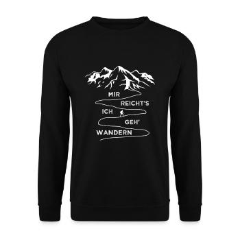 Mir Reicht's Wandern Lustiger Wander Spruch Berge - Unisex Pullover - Schwarz - Vorne - Alina (178cm) & Michal (187cm)