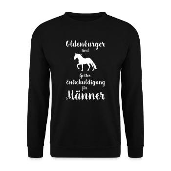 Oldenburger I Pony Pferde Spruch Motiv für - Unisex Pullover - Schwarz - Vorne - Alina (178cm) & Michal (187cm)