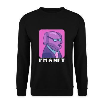 Je suis un NFT Crypto Blockchain Art - Sweat-shirt Unisexe - noir - Devant - Alina (178cm) & Michal (187cm)