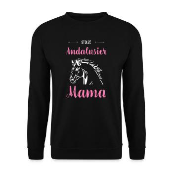 Andalou I Poney Cheval Dicton Motif pour Cavalier - Sweat-shirt Unisexe - noir - Devant - Alina (178cm) & Michal (187cm)