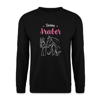 Arabe I Poney Cheval Dicton Motif pour Cavalier - Sweat-shirt Unisexe - noir - Devant - Alina (178cm) & Michal (187cm)