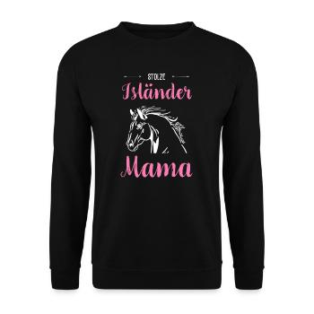 Islandais I Pony Cheval Dictant Motif pour Cavalier - Sweat-shirt Unisexe - noir - Devant - Alina (178cm) & Michal (187cm)