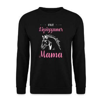 Lipizzan I Pony Horse Dictant Motif pour cavalier - Sweat-shirt Unisexe - noir - Devant - Alina (178cm) & Michal (187cm)