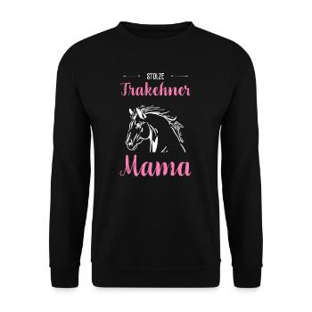 Trakehner I Pony Horse Dicton Motif pour cavalier - Sweat-shirt Unisexe - noir - Devant - Alina (178cm) & Michal (187cm)