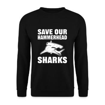 Save Our Hammerhead Sharks Shark - Unisex Sweatshirt - black - Front - Alina (178cm) & Michal (187cm)