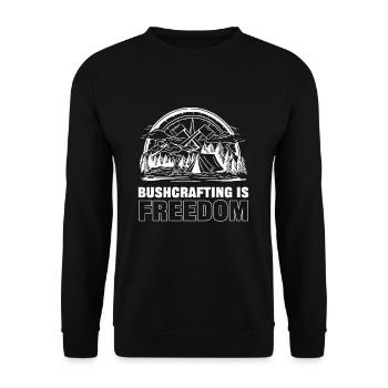 Bushcrafting is Freedom Bushcrafter Natural - Unisex Pullover - Schwarz - Vorne - Alina (178cm) & Michal (187cm)