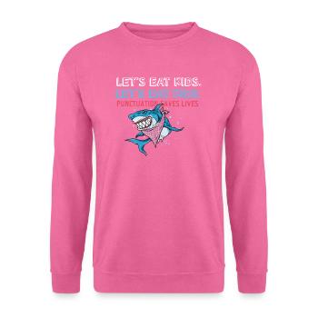 La ponctuation sauve des vies I Drôle de grammaire anglaise - Sweat-shirt Unisexe - rose - Devant