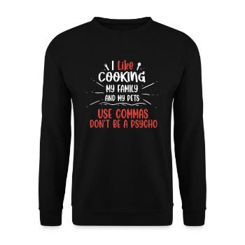 Punctuation Saves Lives I Funny English Grammar - Unisex Pullover - Schwarz - Vorne - Alina (178cm) & Michal (187cm)