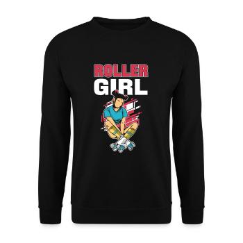 Roller Girl Roller Skating Skater Rollerblades - Unisex Sweatshirt - black - Front - Alina (178cm) & Michal (187cm)